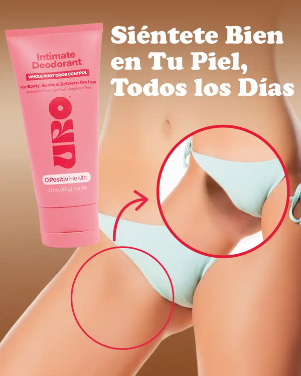 Desodorante íntimo hipoalergénico en crema para todo el cuerpo, controla olores y humedad, envase rosa.