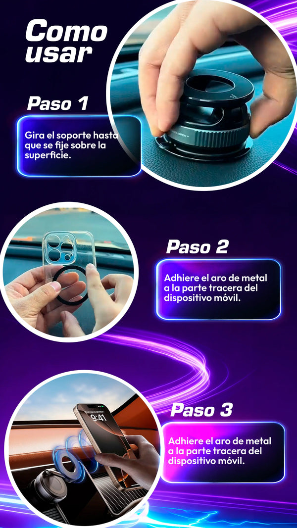 Soporte magnético para teléfonos celulares