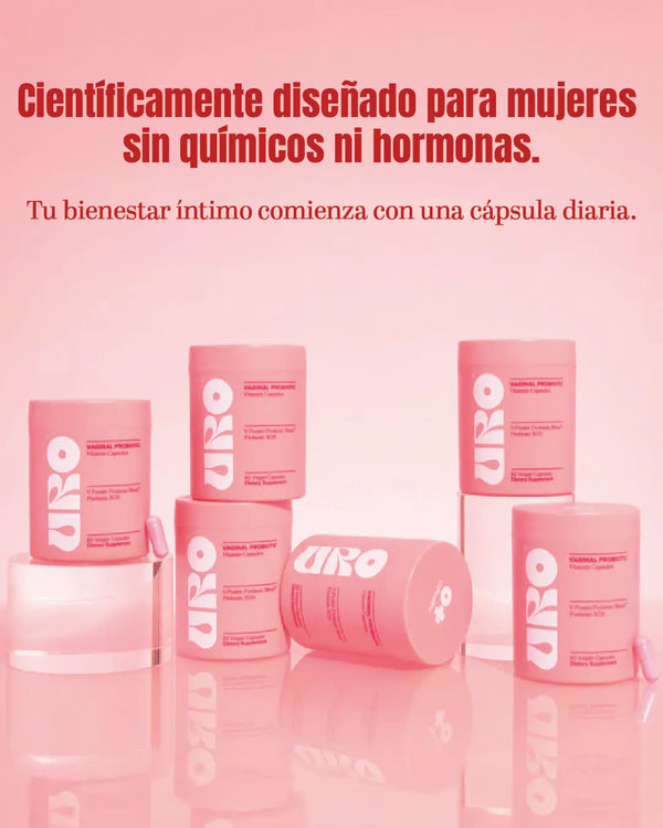 Probióticos Vaginales para Mujeres en envases diseñados científicamente para mantener el bienestar íntimo.
