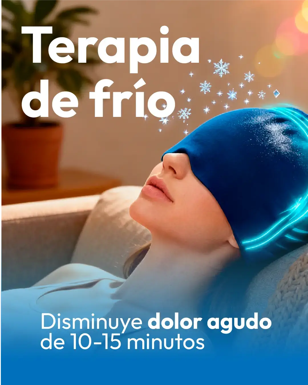 Gorro antimigraña terapia fría calor para aliviar dolores de cabeza al instante con terapia de frío.