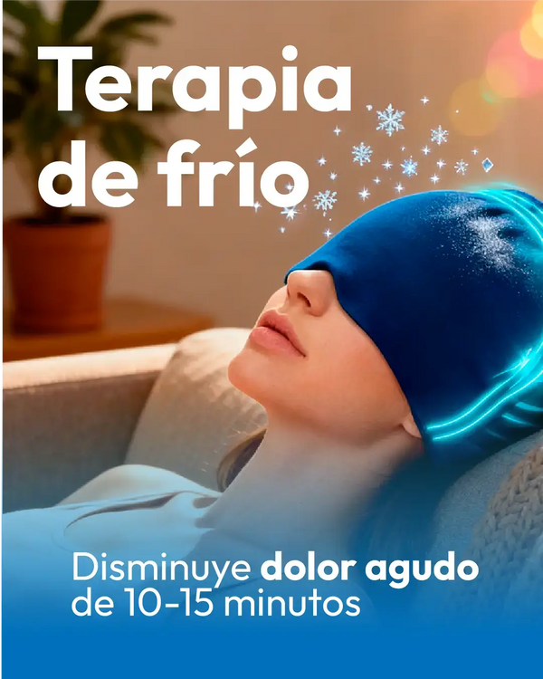 Gorro antimigraña terapia fría calor para aliviar dolores de cabeza al instante con terapia de frío.