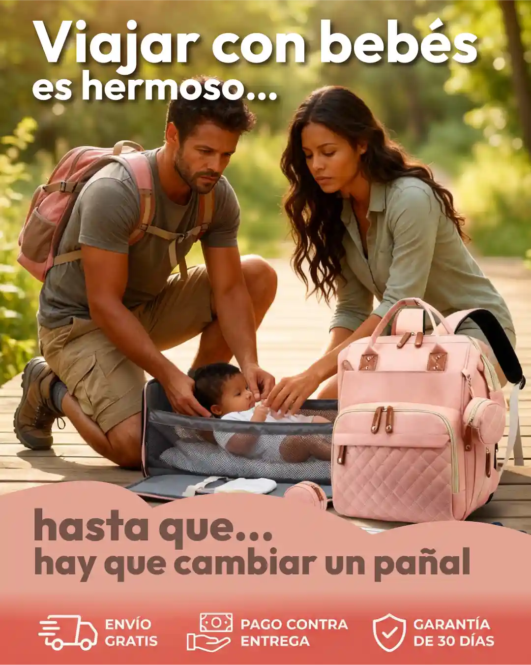 Pañalera Tipo Morral con Cambiador
