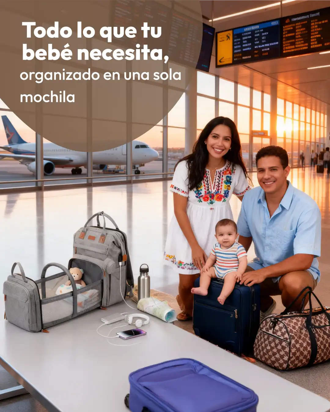 Pañalera Tipo Morral con Cambiador