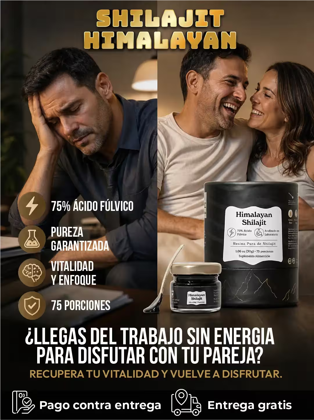 Shilajit del Himalaya BetterAlt en formato de cápsulas, promueve energía y vitalidad para un estilo de vida activo.
